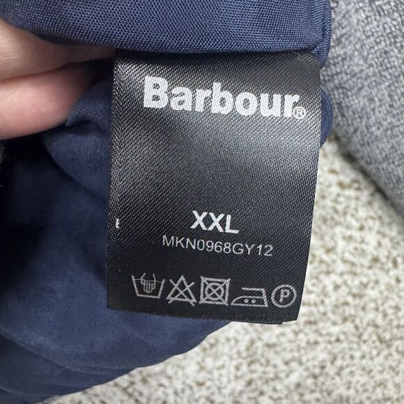 Barbour Jacket Men XXL Weather Comfort Wool Full Zip Lined Gray Knit Heavyweight - Picture 9 of 16